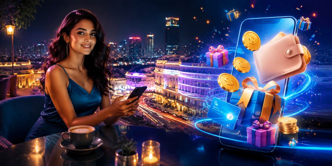 Vibrant neon-lit city scene in Connaught Place, Delhi indicative of deposit bonus offers